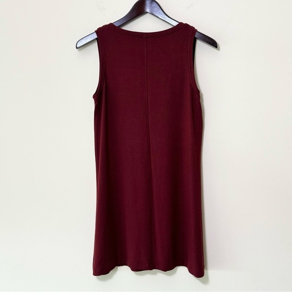 Flax Red Burgundy V Neck Tank Top Tunic Size Small - Picture 2 of 9